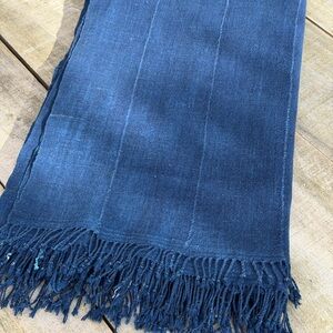 Vintage African Indigo Denim Mossi Mudcloth 65” L x 41” W Textile | No. 110